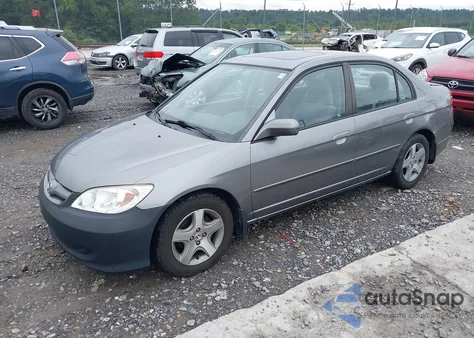 2005 Honda Civic Ex z USA, uszkodzony, nr VIN 2HGES267X5H619015